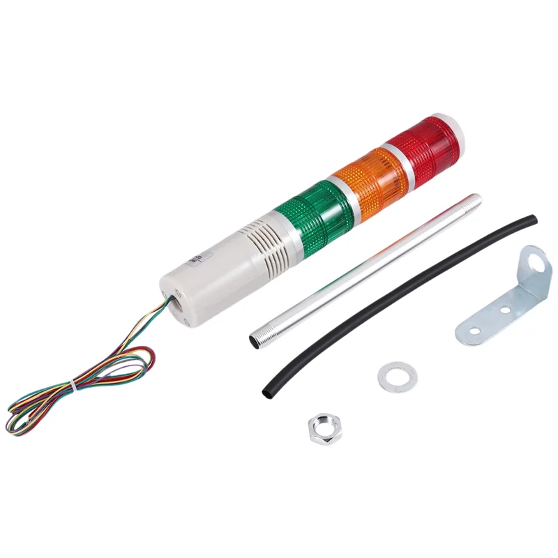 ABMI-AC/DC 24V Red Green Yellow LED Lamp Industrial Tower Signal Light,