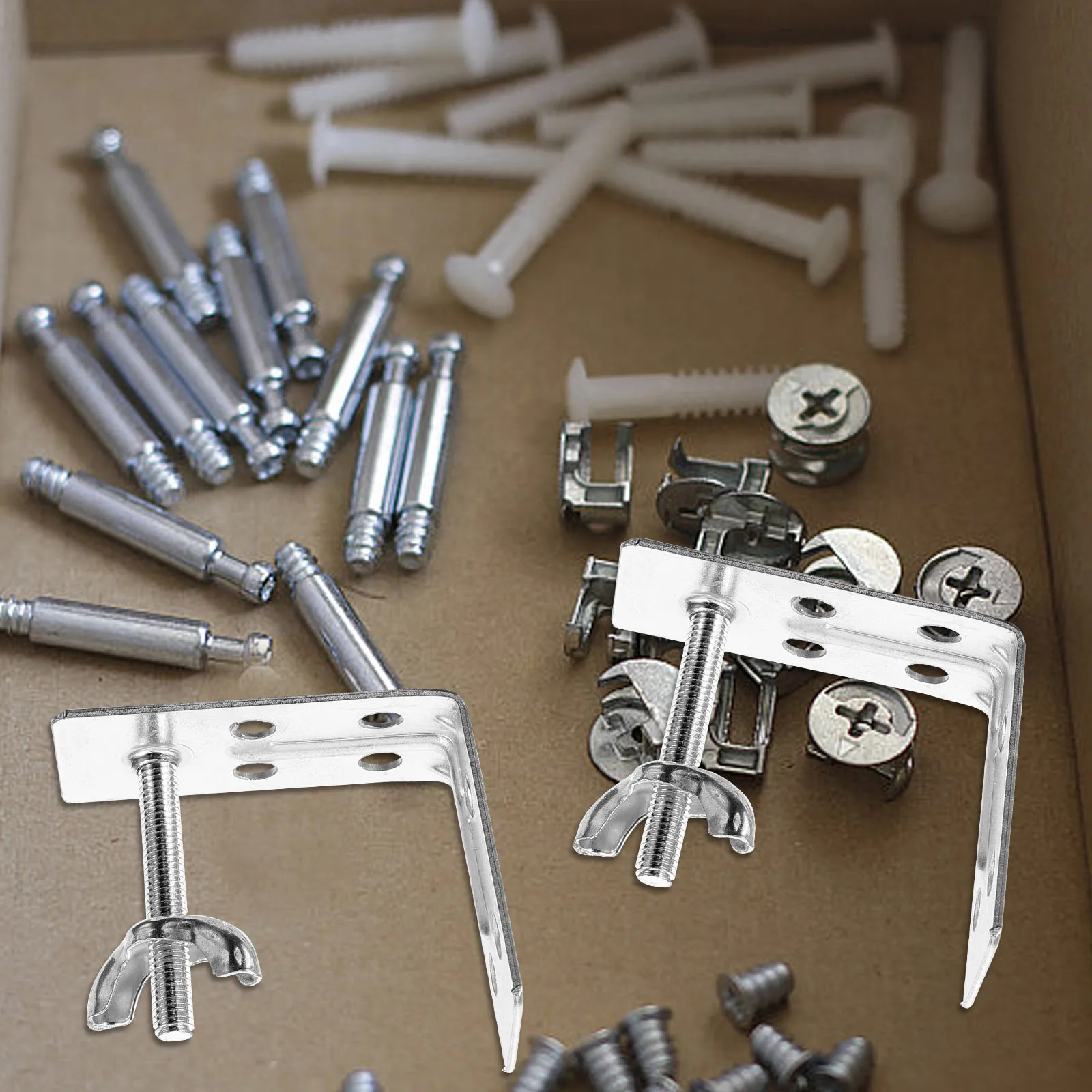 

8pcs Curtain Rod Brackets Installation Accessories Roman Shade Mounting Hardware Silver Window Blinds Top Side Wall Mount Kits