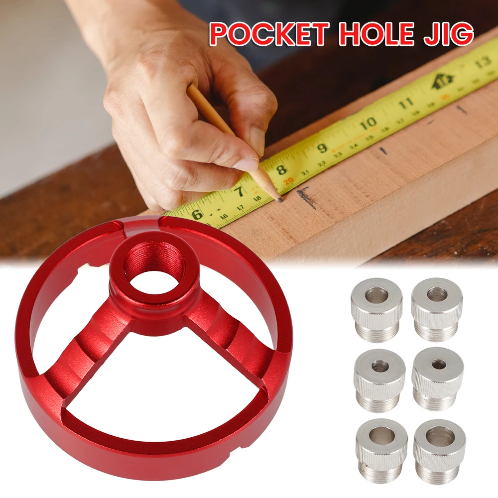 Woodworking Doweling Hole Jig, Alloy Hole Puncher Locator Self-centering Drill Guide Wood Locator Jig 5-10mm Woodworking Tool