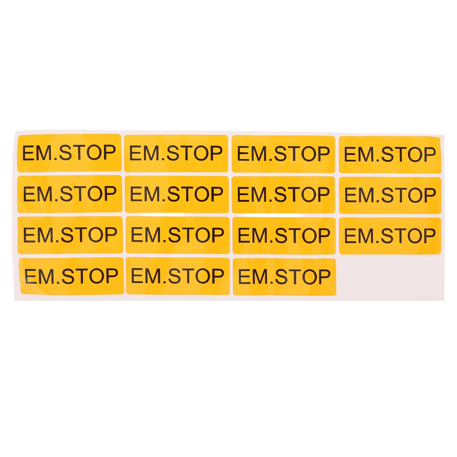 15pcs Emergency Stop Sign Decal 6X2.2Cm Yellow Black Warning Label For Electrical Machinery Safety Equipment Stickers Traffic view 3