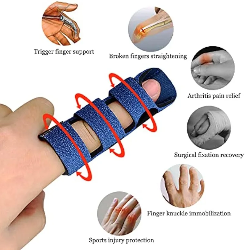 Sollievo dal dolore Trigger Fissaggio per le dita Stecca Raddrizzare Tutore Distorsione regolabile Lussazione Frattura Stecca per le dita Supporto correttore