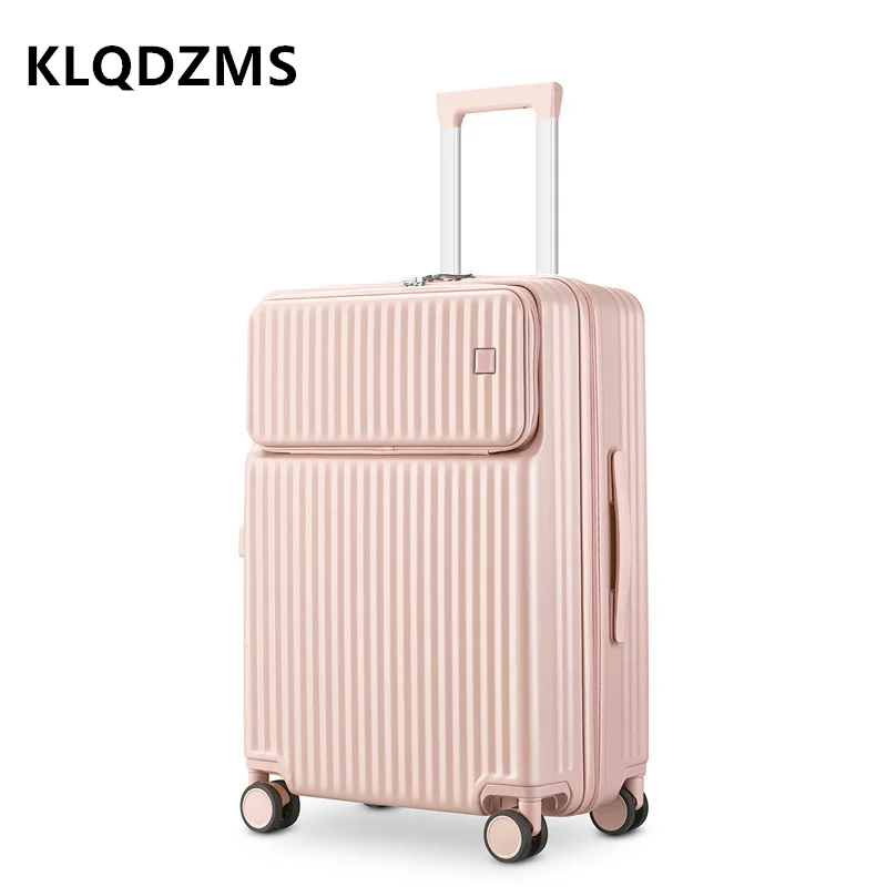 KLQDZMS-equipaje de cabina con apertura frontal, maleta con marco de aluminio, 18 \