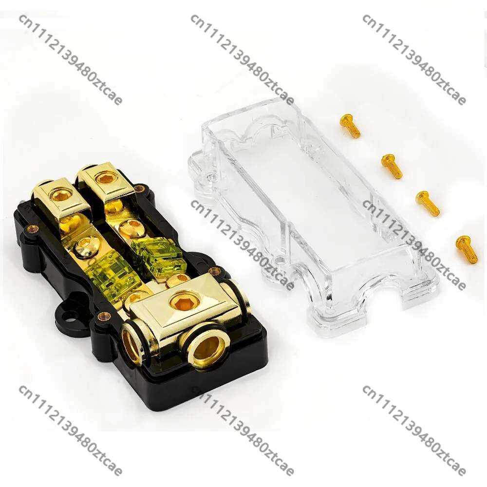 Pure Copper 1 To 2 Fuse Holder Splitter Cable For Car Audio Amplifier Subwoofer Modification