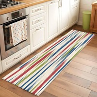 Colorful Striped Runner Rug Minimalism Line Print Kitchen Carpet Modern Home Decor Absorbent Non-Slip Mat for Hallway Bedroom