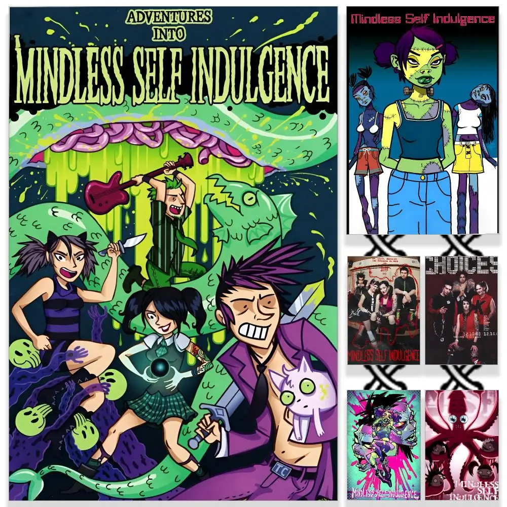 Band M-Mindless Self I Poster HD Waterproof PP Self-Adhesive Removable Wall Art Poster for Bedroom Cafe Gym Home Decor Gift