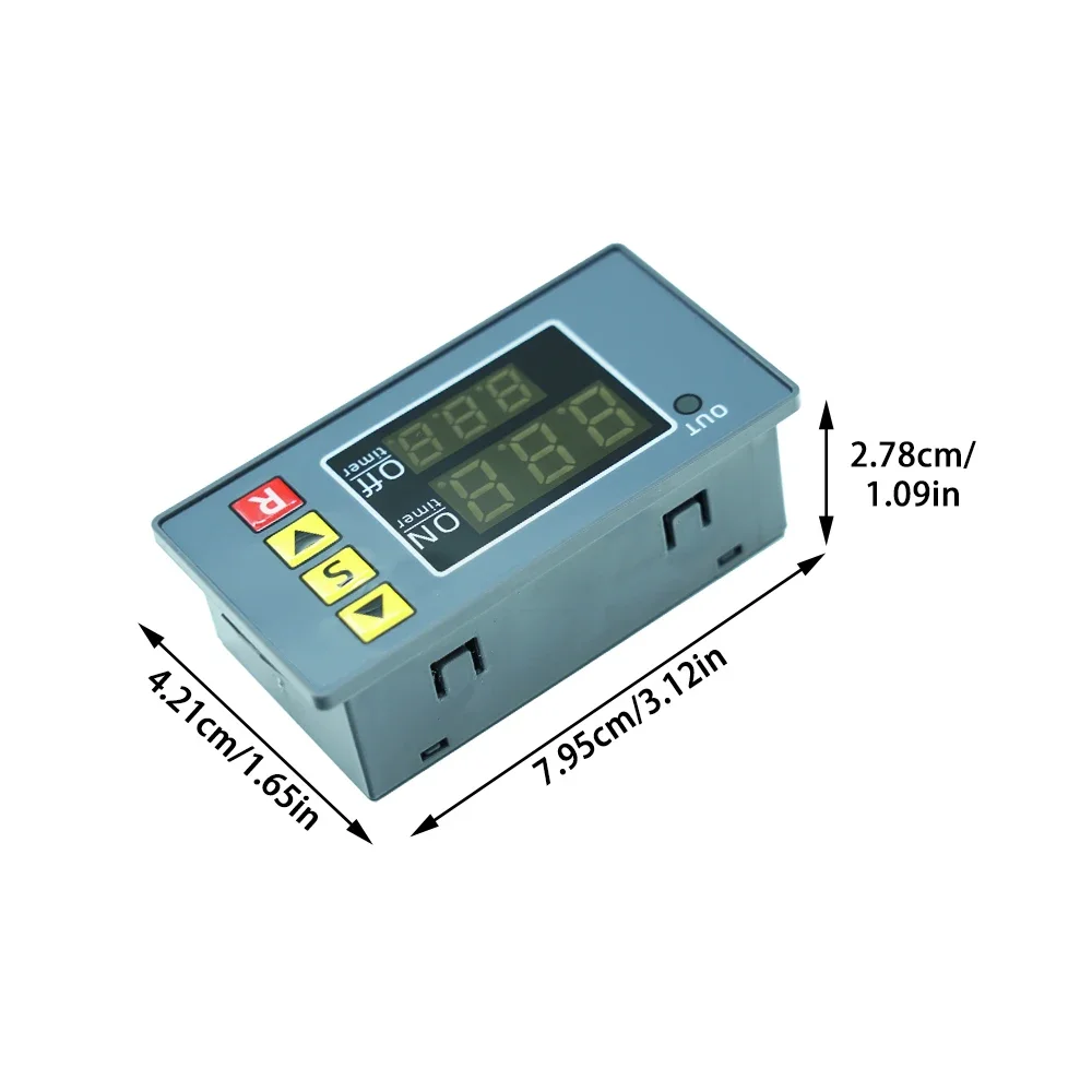 24V Digital Time Delay Relay with Dual LED Display Adjustable Cycle Timer for Industrial Control Electrical Systems