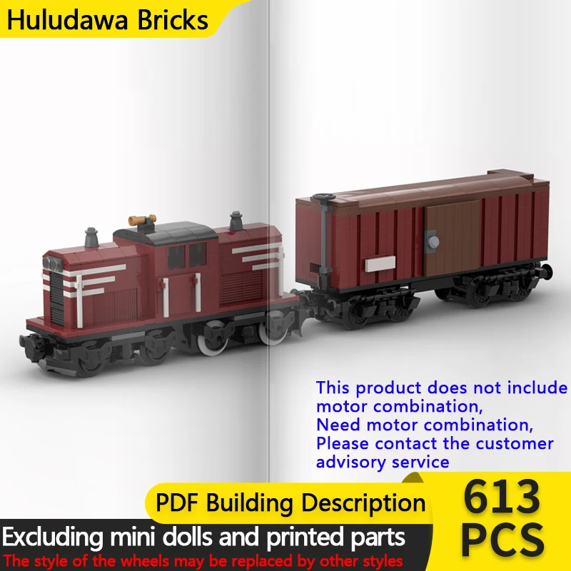 

City Car Model MOC Building Bricks 20T Narrow Gauge Diesel Locomotive Modular Technology Children Holiday Gift Assemble Toy Suit