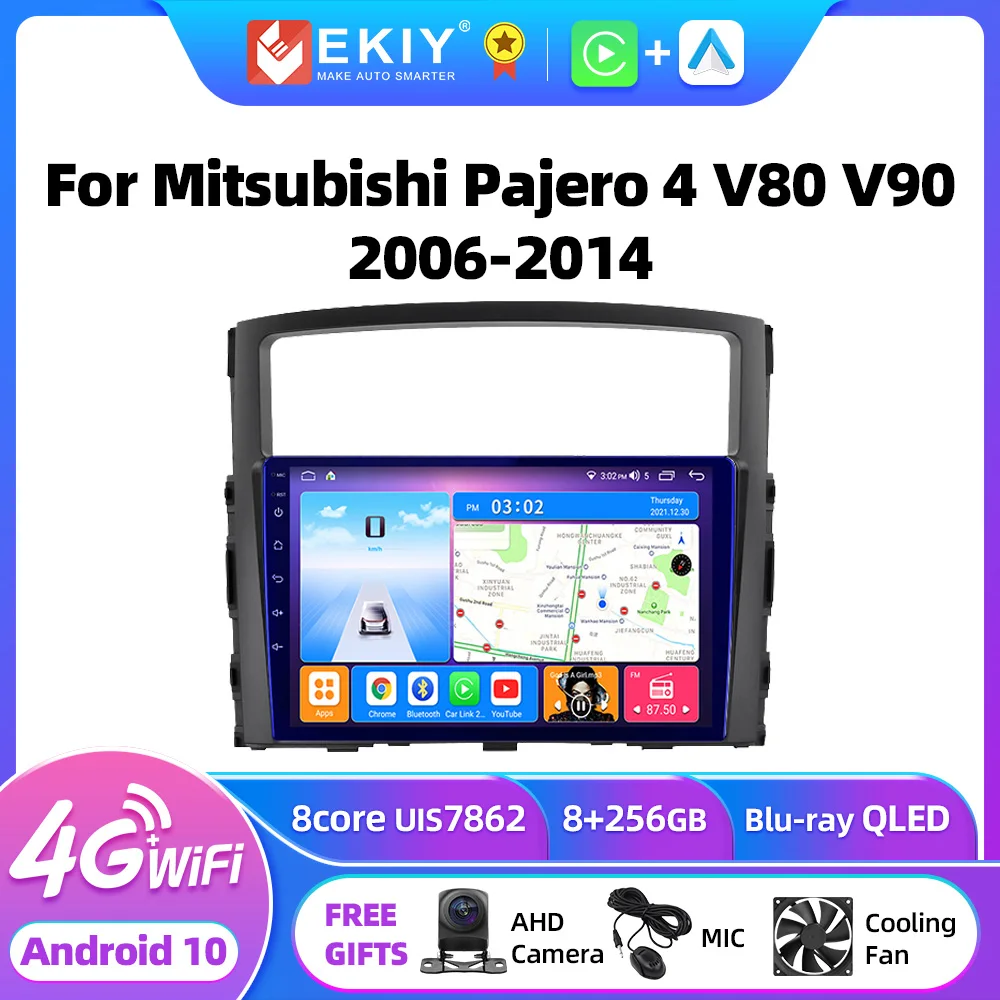 

EKIY Android For Mitsubishi Pajero 4 V80 V90 2006-2014 Stereo Car Radio Multimedia Video Player GPS Navi AI Voice Carplay 2din