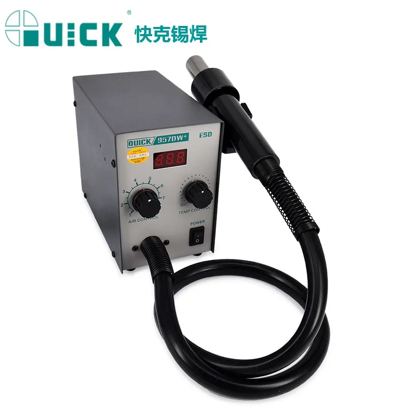 QUICK Welding Station 957DW PLUS Lead-free 580W High-power 100°C~450°C Adjustable Rotating Hot Air Station