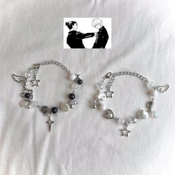 Handmade Jujutsu Kaisen Beaded Charm Bracelets | Gojo + Geto |  Cute Dainty  Anime  Alternative Charm Bracelet
