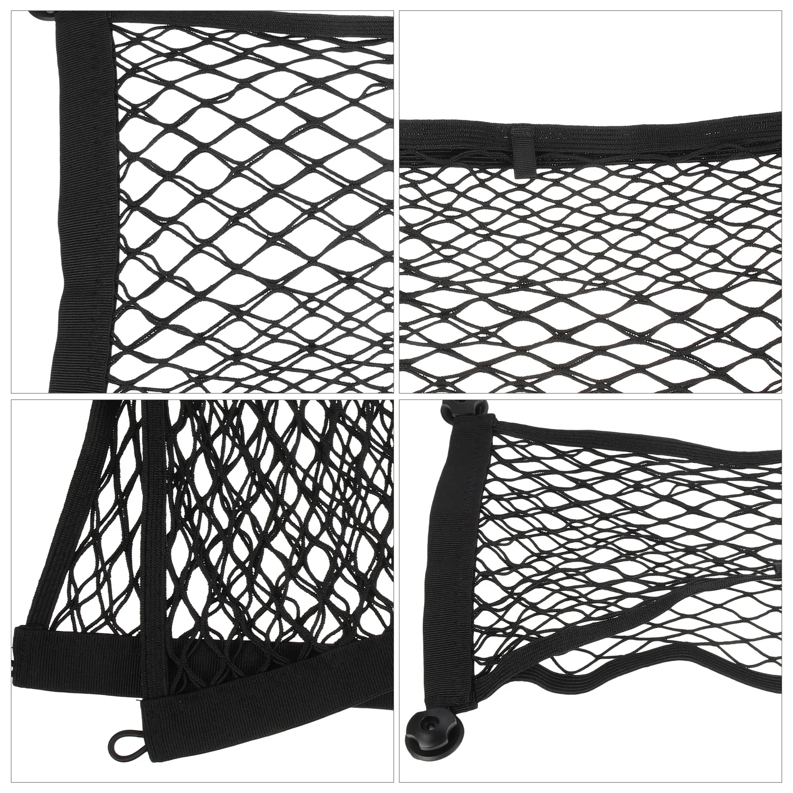 

2Pcs Car Storage Net Trunk Organizer Cargo Net Small Mesh Pockets for Groceries Gear Tools Easy to Use ABS Durable