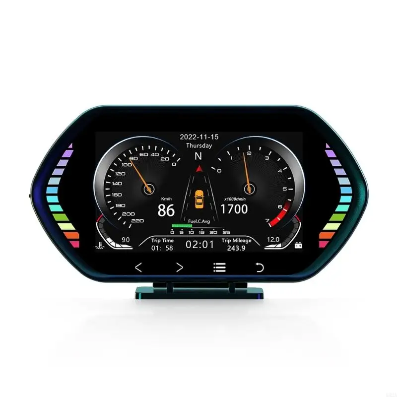 

462A HUD OBDGPS Heads Up Display Digital Speedometer Wtih Water Oil Temperature Alarm Multifunction LCDInstrument for Car