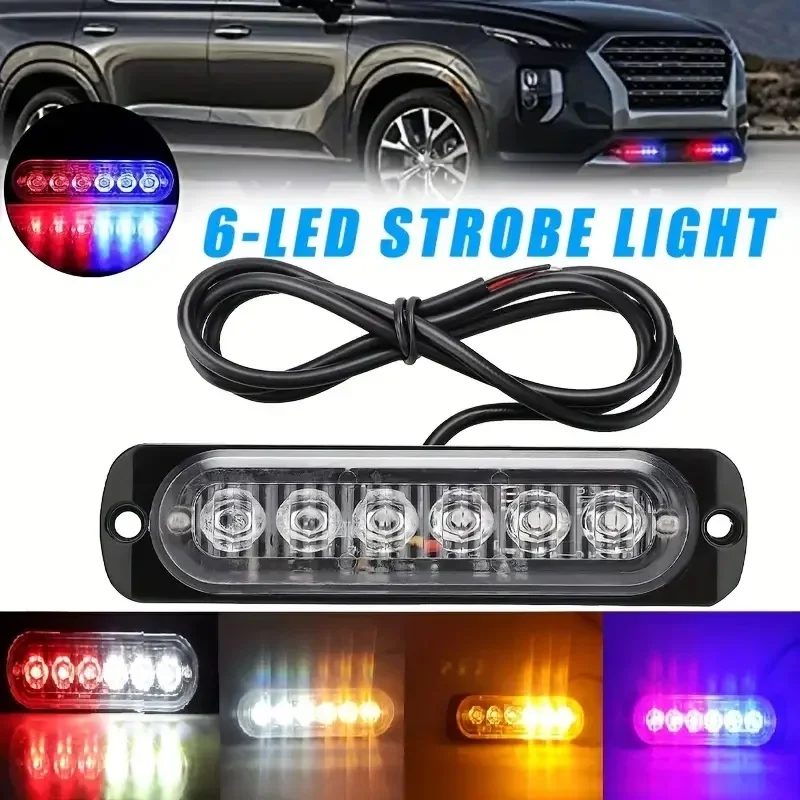 1PC 6LED Strobe Side Marker Indicators Light for Truck Trailer 12-24V Flashing Warning Tail Light Car Signal Brake Lamp Lightbar