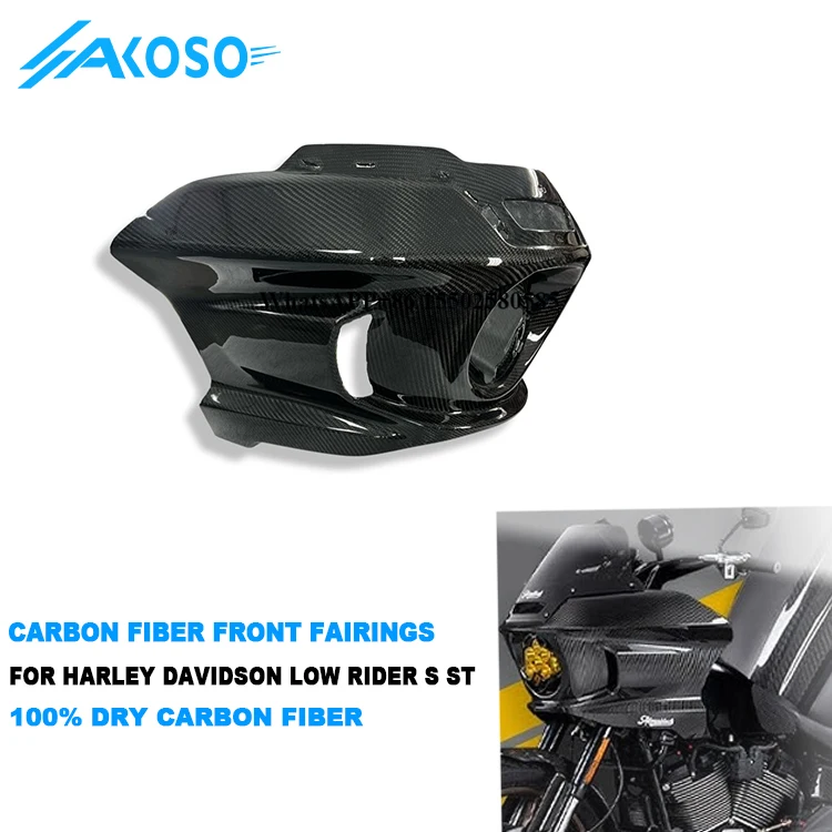 

AKOSO Carbon 3K Dry Carbon Fiber Motorcycle Front Headlight Fairings for Softail Low Rider S ST 2022-2025