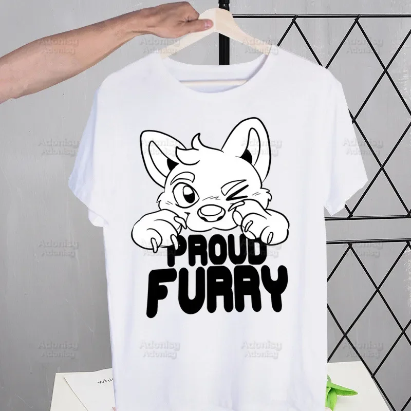 Furry Harajuku T-shirts Summer Men/Women Hip Hop Funny Print Tshirt Streetwear t shirts Short Sleeve Tops