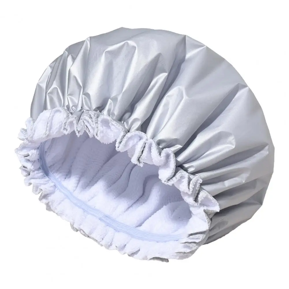 Curly Hair Shower Cap Waterproof Shower Cap with High Elasticity Band for Women Lightweight Reusable Hair Drying Cap with Great