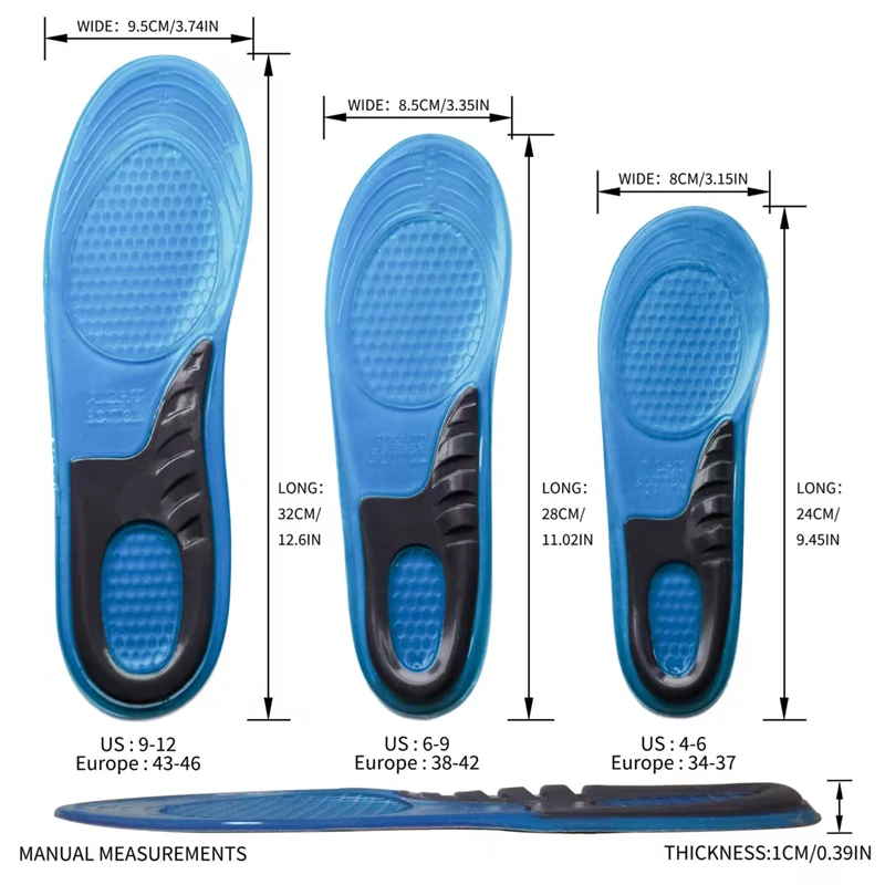 Orthopädische Einlegesohle aus Silikongel, Stoßdämpfende Fußpolster für Schuhe – Detail 7