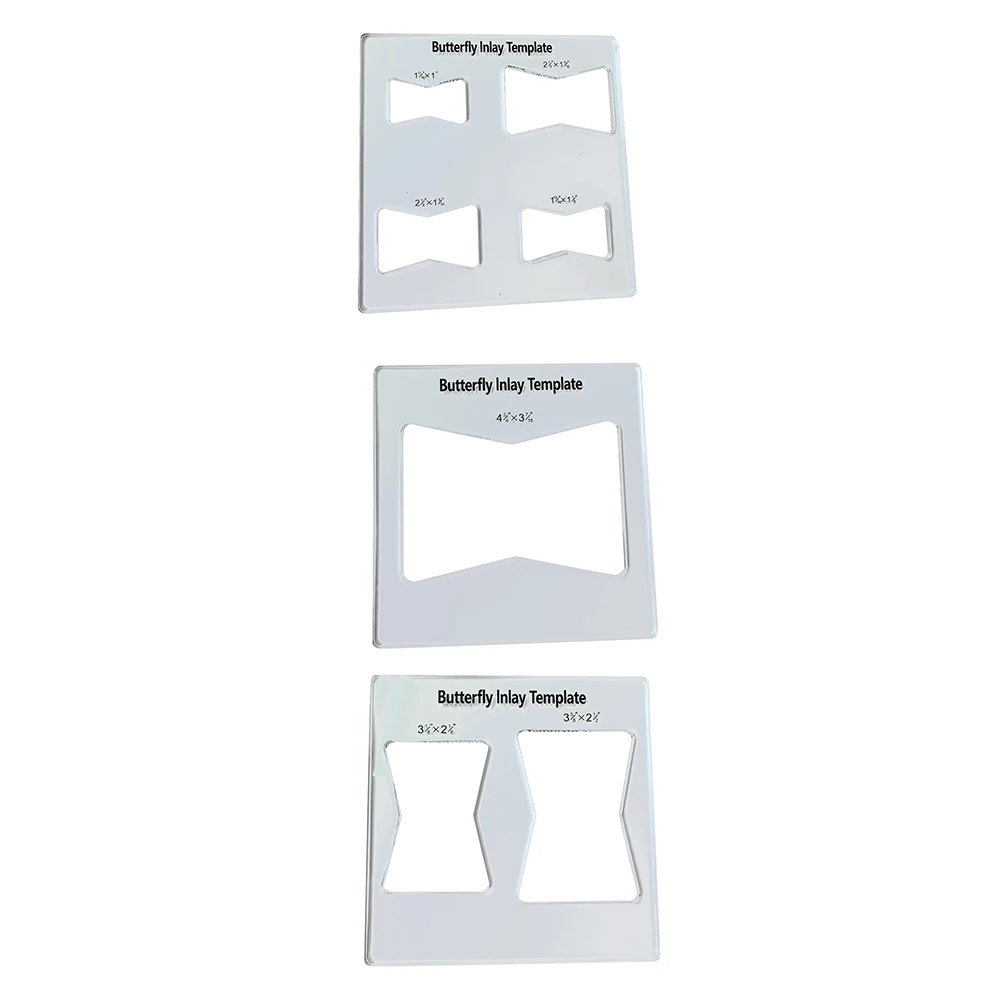 

Butterfly Key Inlay Template Set 6x6 Inches Bow Tie Joint Woodworking Tool Transparent Butterfly Inlay Template for Woodworking