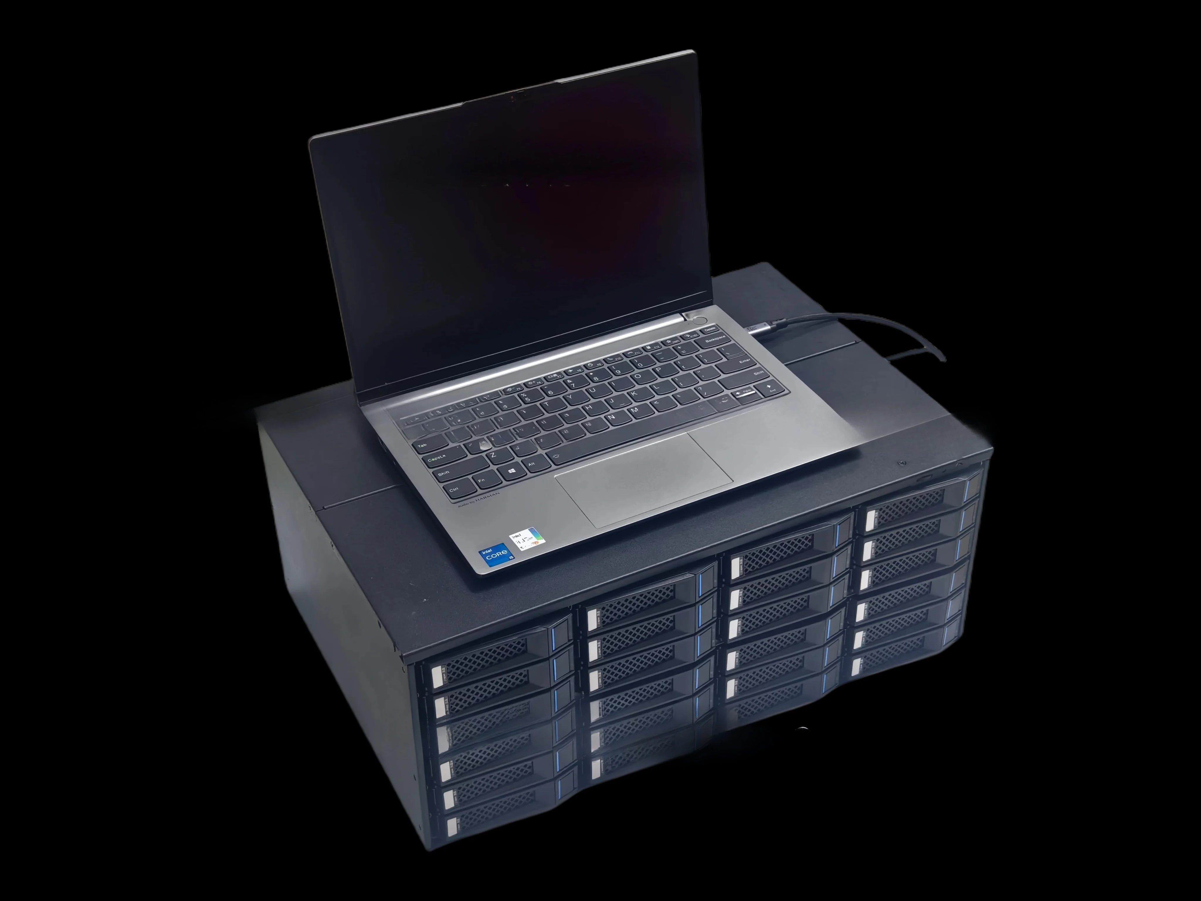 M424 USB4 Interface 24Bit 12Gbps High Speed NAS Storage Expansion Enclosure Built-in Power Supply Hard Drive Extender Box