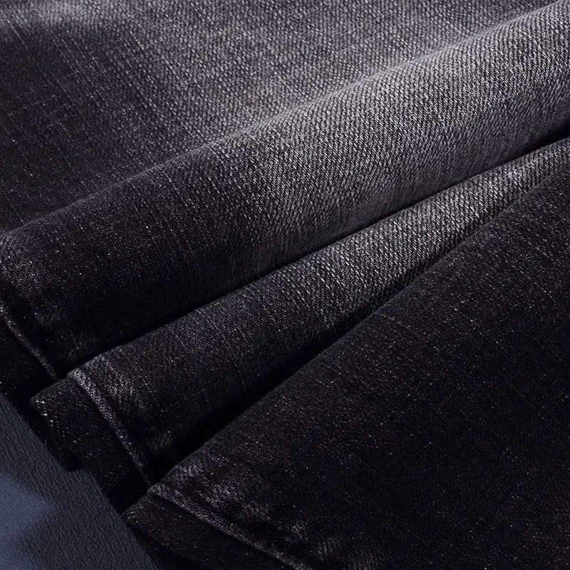 High Street Fashion New Jeans Wrinkle Washed Nostalgic Stretch Washed Retro Black Jeans Designer Hip Hop Brand High Quality Jean