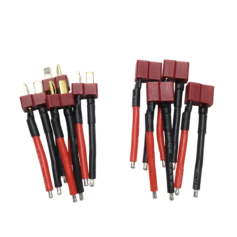 4Pcs T Plug Male Female Connector with 50mm 14AWG Silicone Wire Cable for RC Drone Quadcopter Car Boat Lipo Battery ESC DIY
