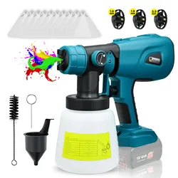 1000ML Cordless Electric Spray Gun for Bosch 18V Battery Auto Furniture Steel Coating Airbrush HVLP Paint Sprayer (No Battery)