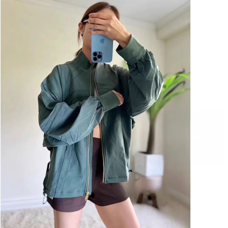 

Женская повседневная спортивная куртка с рукавами «летучая мышь» для фитнеса, йоги, тренировок на открытом воздухе, одежда для бега, новый стиль