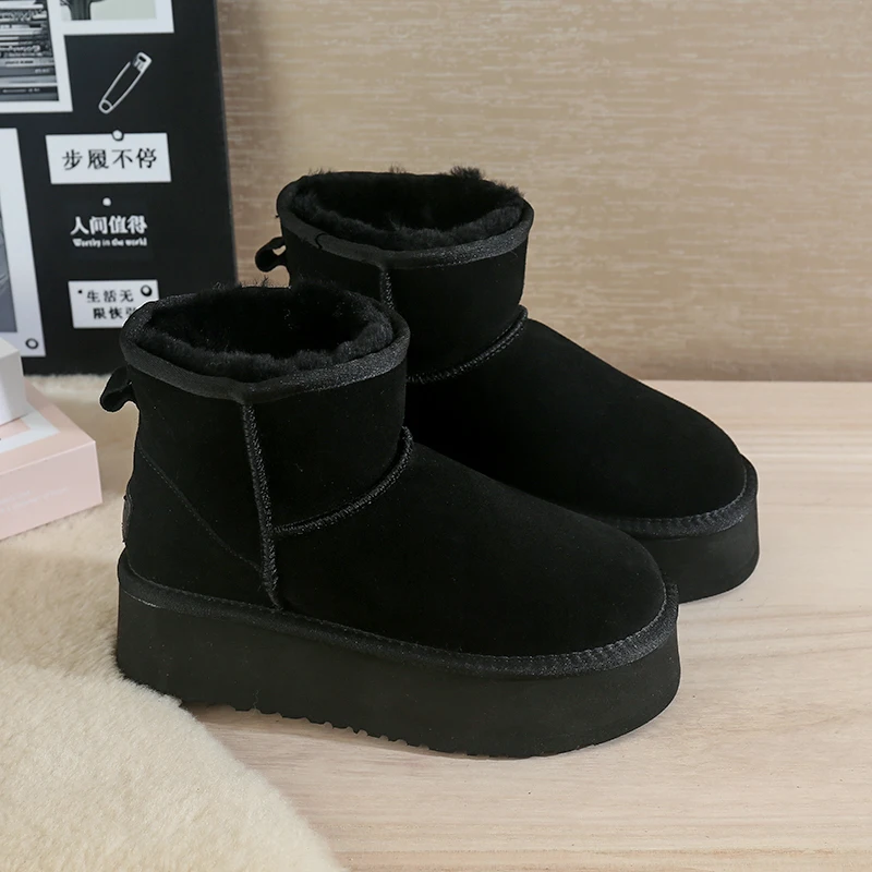 عروض الجمعة السوداء: أحذية ثلج مريحة للرجال، فرو صناعي ومقاومة للماء، مقاومة للانزلاق لسوق عيد الميلاد والمشي العائلي #3