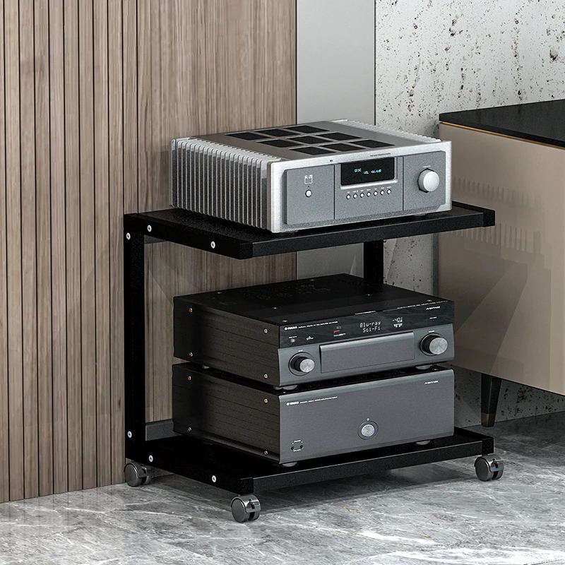 Modern Multi-Layer Amplifier Stand Movable Audio Equipment Rack Speaker Sound System Holder Space-Saving Storage Organizer