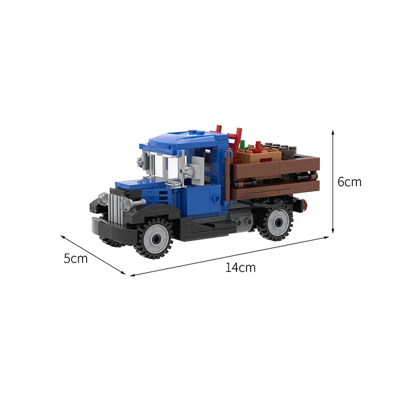 MOC-5823 Vintage Farm Truck Building Block Kit 1930s Delivery Truck Van Model Puzzle fai da te giocattoli per bambini regalo di compleanno 211 pezzi