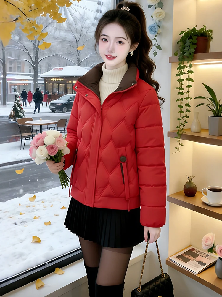 

Корейское зимнее хлопковое пальто для женщин, удлиненное, на молнии, однотонное, для повседневной носки
