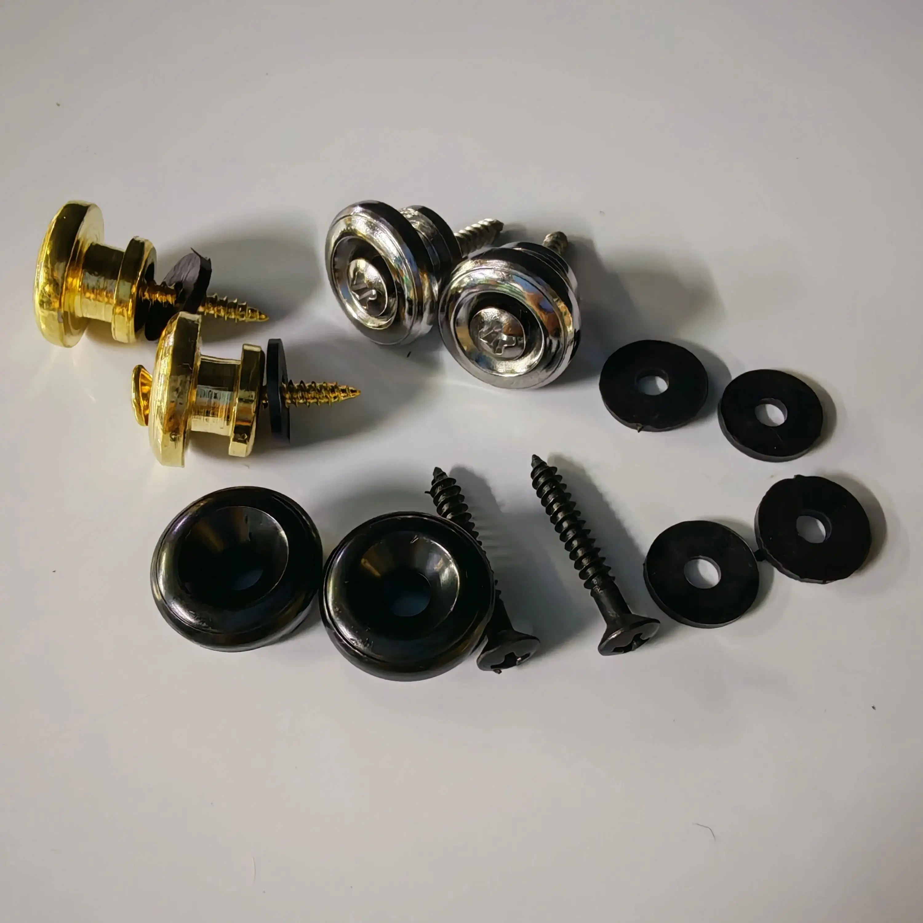 FLEOR 1 paio di serrature per tracolla per chitarra con testa a fungo, bottoni Straplocks, oro/cromo/nero, scegli per parti di chitarra