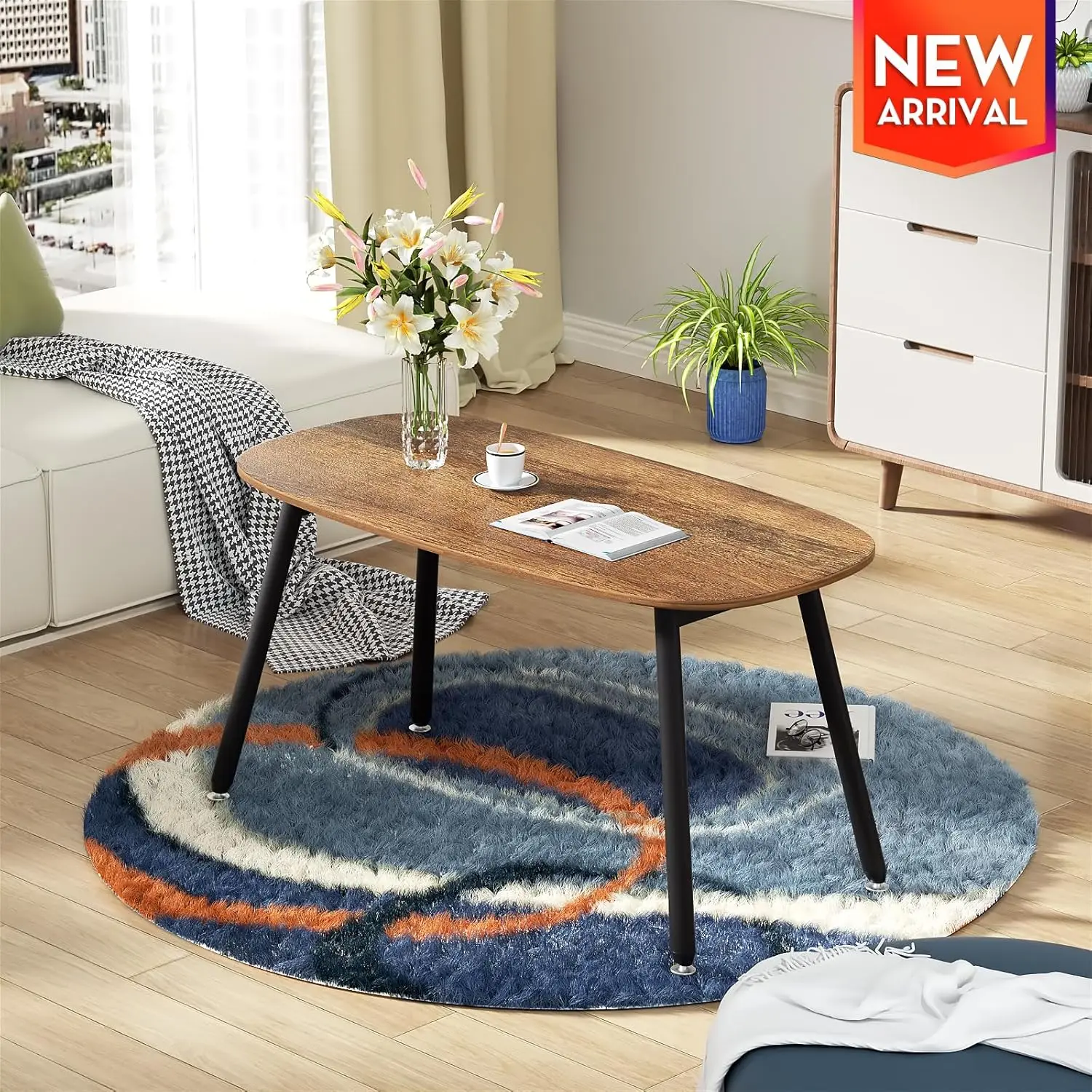 Wohomo Folding Coffee Table Rustic Small Coffee Tables For Living Room Farmhouse Portable Table For Small Spaces Rectangular