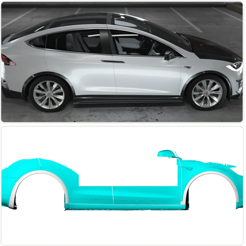 Car Wheel Arches For Tesla Model X Sport Utility 4-Door 2016-2018 Racing Fender Flares Wheel Eyebrow Arch Mudguards Carbon Fiber