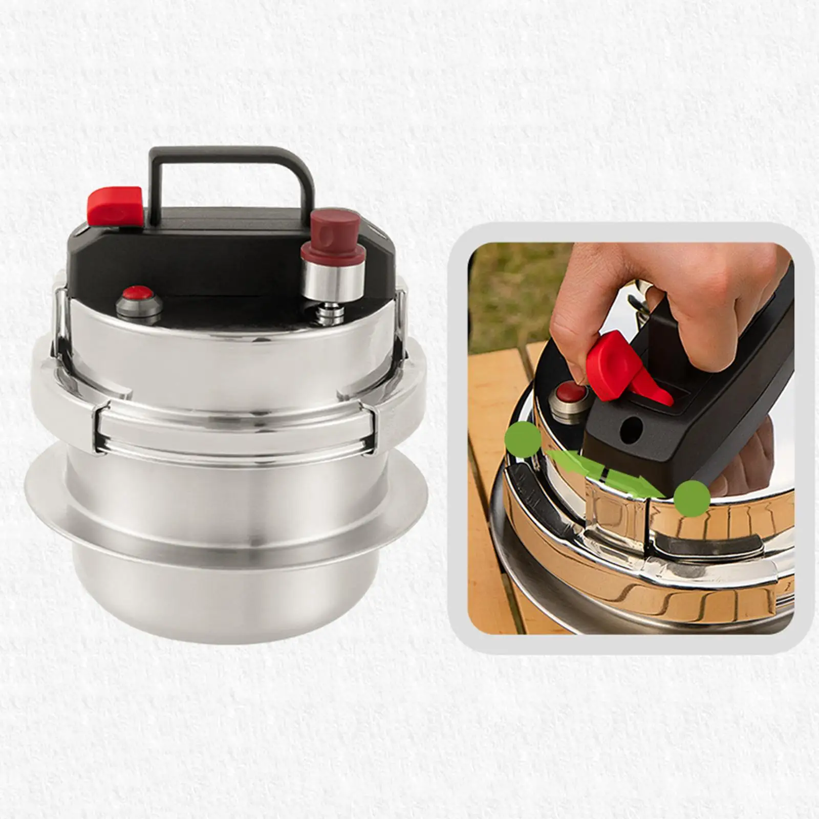 Compact Stainless Steel Pressure Cooker for Versatile Cooking, 6L Capacity