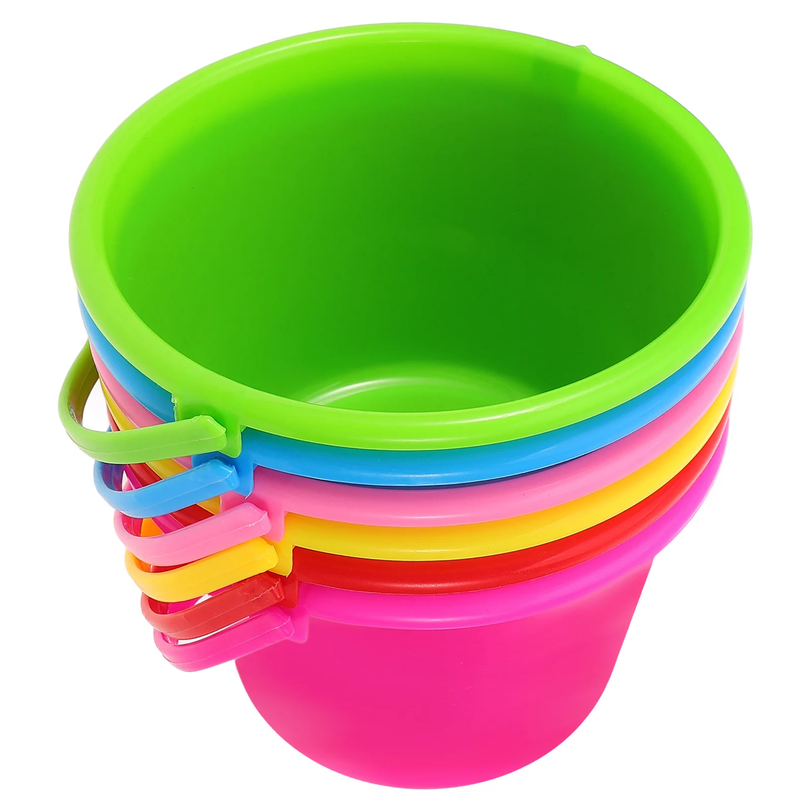 6-delige draagbare strandzandemmers Ergonomisch handvat Lichtgewicht slijtvaste emmer voor gezinsuitjes in de zomer