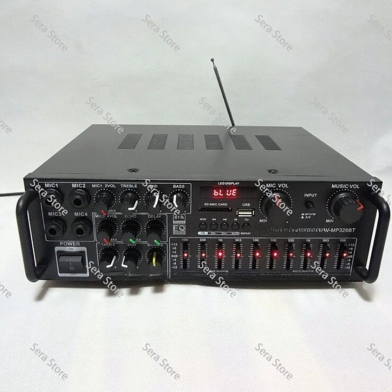 

Bluetooth power amplifier, high power EQ equalizer 12V square dance FM outdoor power amplifier