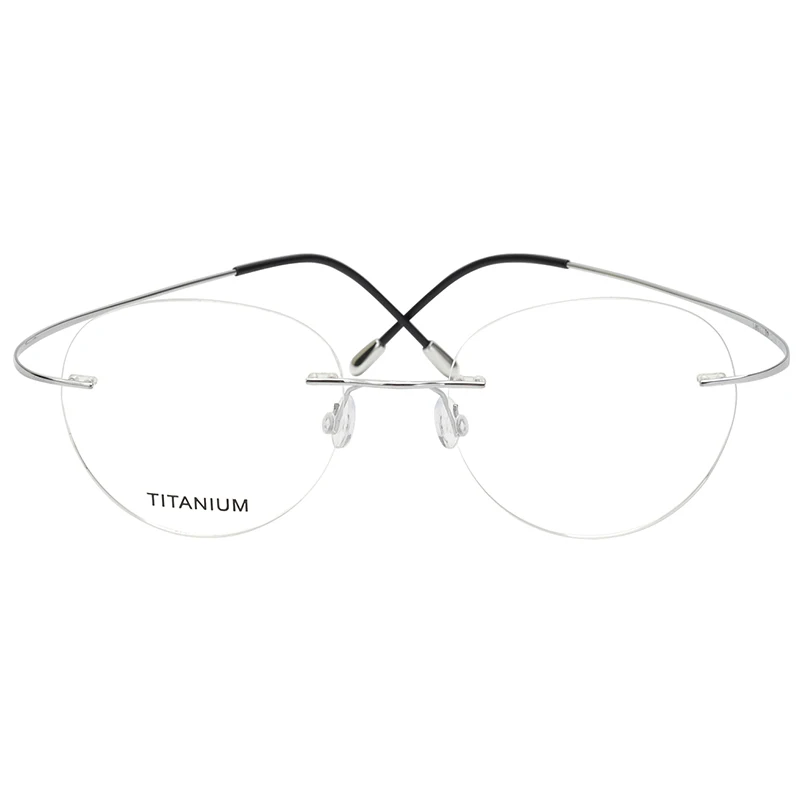

Pure Titanium Round Rimless Glasses Frame Men Customize Prescription Eyeglasses for Women Optical Frame Comfortable Eyewear