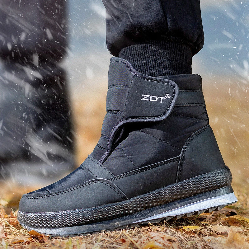 

2024 Winter New Thickened And Warm Couple Big Cotton Shoes Plus Velvet Casual Short Tube Men And Women Large Size Non-Ski Boots