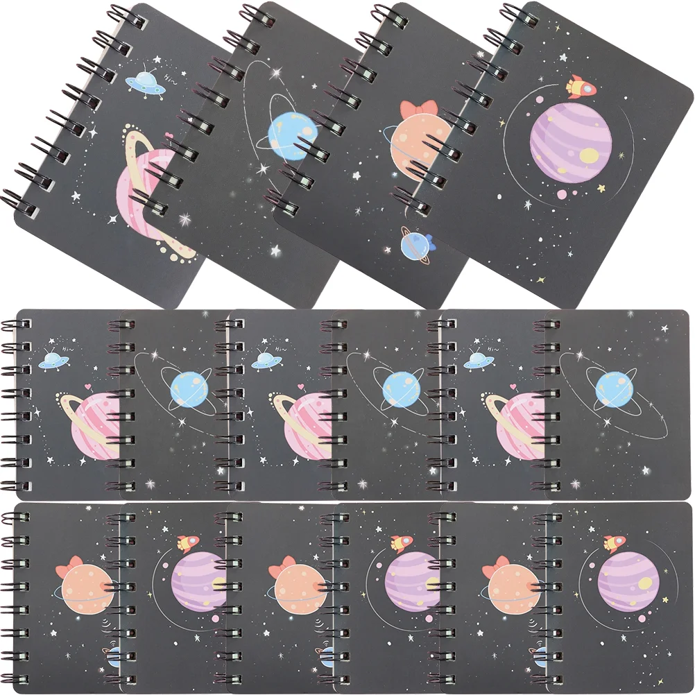 16 Pcs Portable Notebook Small Pocket Pads Sized Notebooks for Work Cartoon Paper Writing Student