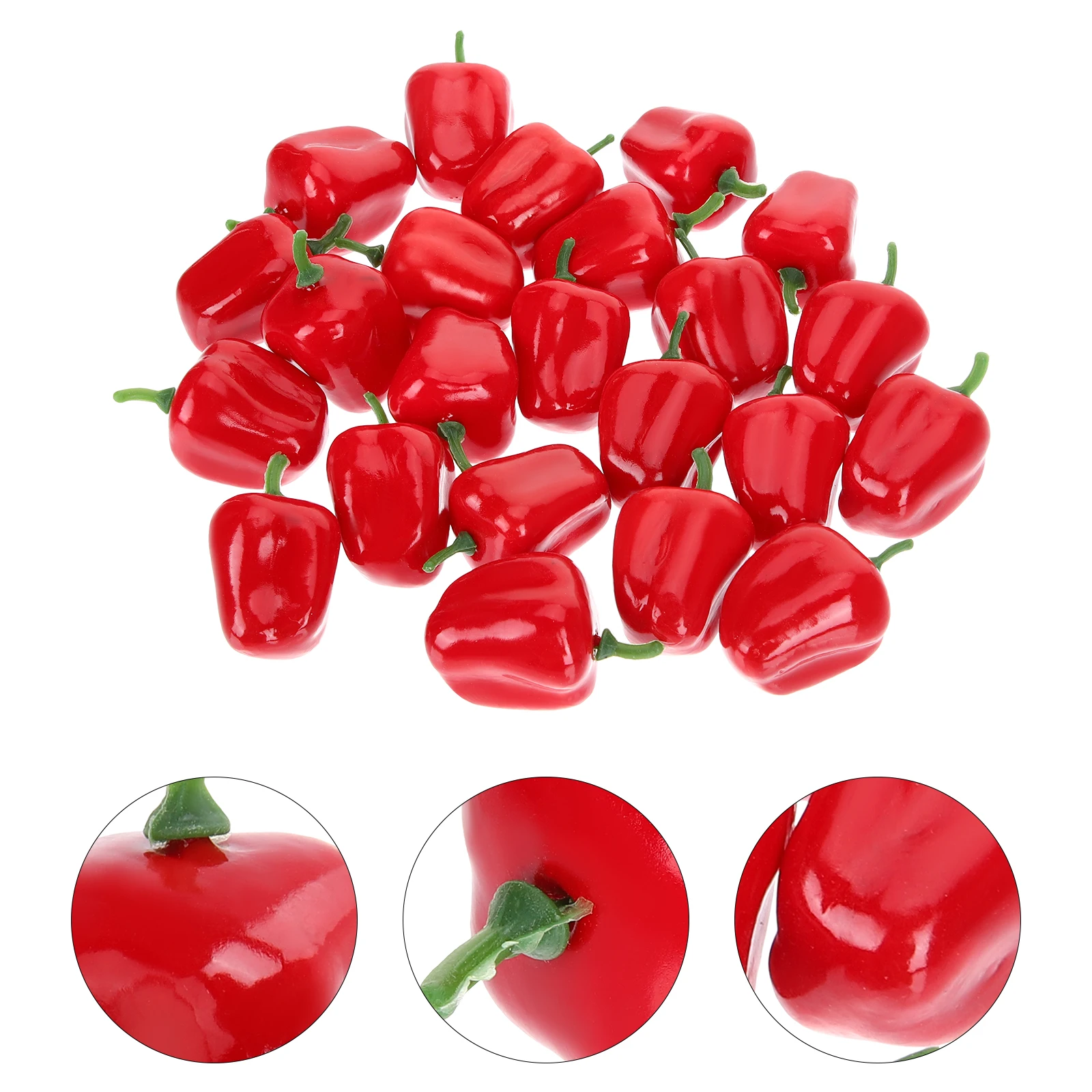 

20pcs Mini Foam Chili Peppers Realistic Artificial Vegetables Kids Educational Preschool Learning Simulation Faux Bell Peppers