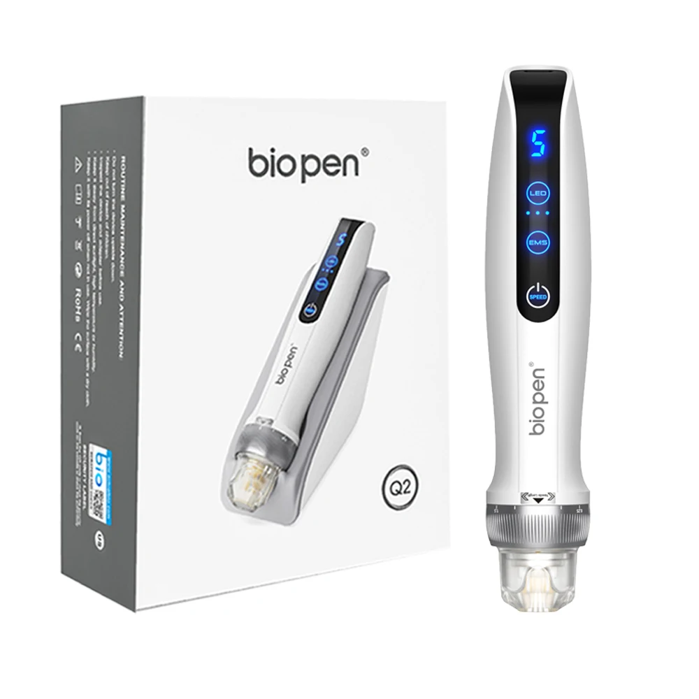Bio Pen Q2 Microneedling Pen Beauty Device Беспроводная ручка Derma Pen EMS Микротоковая светодиодная светотерапия для ухода за кожей, роста волос
