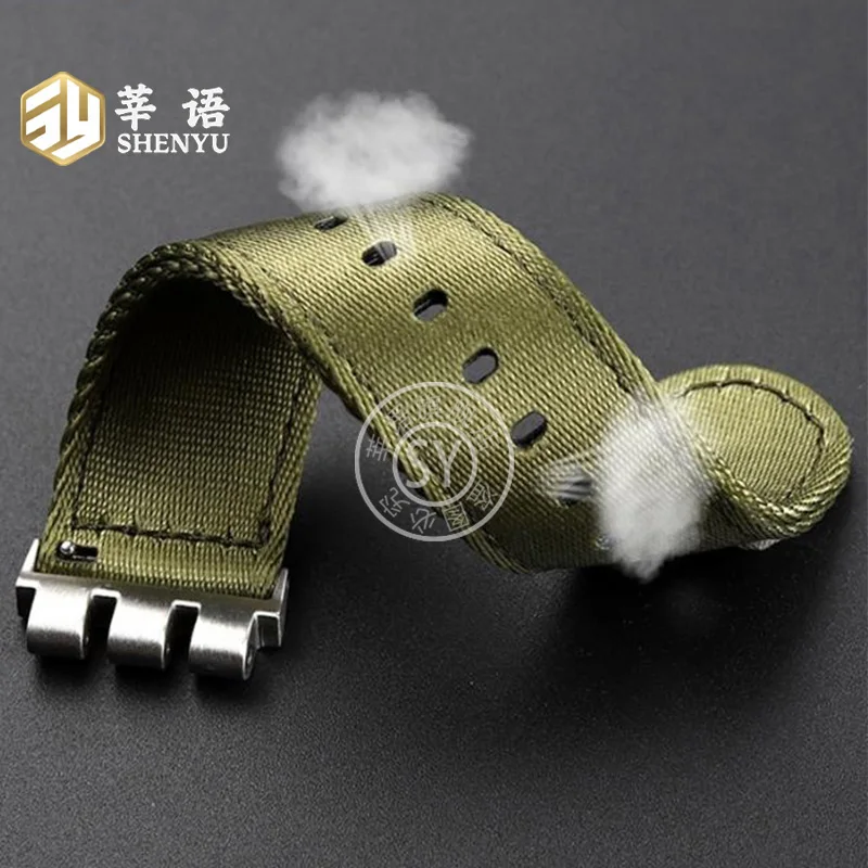 حزام ساعة نايلون متين من Shenyu ، سوار بديل سوار ساعة ، عالي الجودة ، سواتش YVS420 ، YVS454 ، YVS451 ، سلسلة YVS400