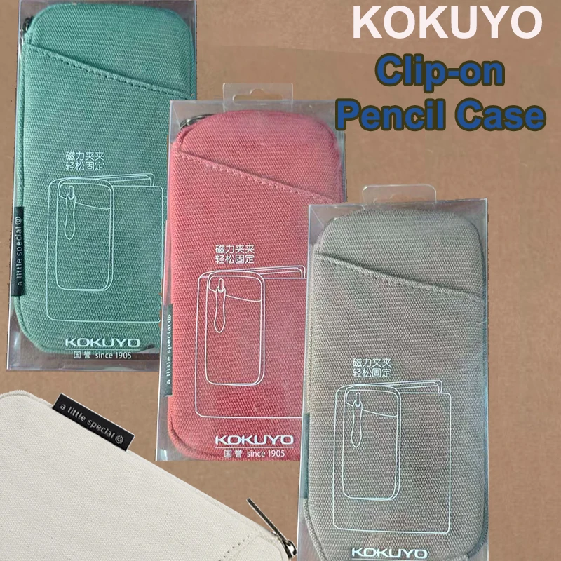 

Сумка для карандашей Kokuyo CLICASE, минималистичный двусторонний магнитный чехол для канцелярских принадлежностей из холщовой ткани, портативный чехол для хранения с большой вместимостью