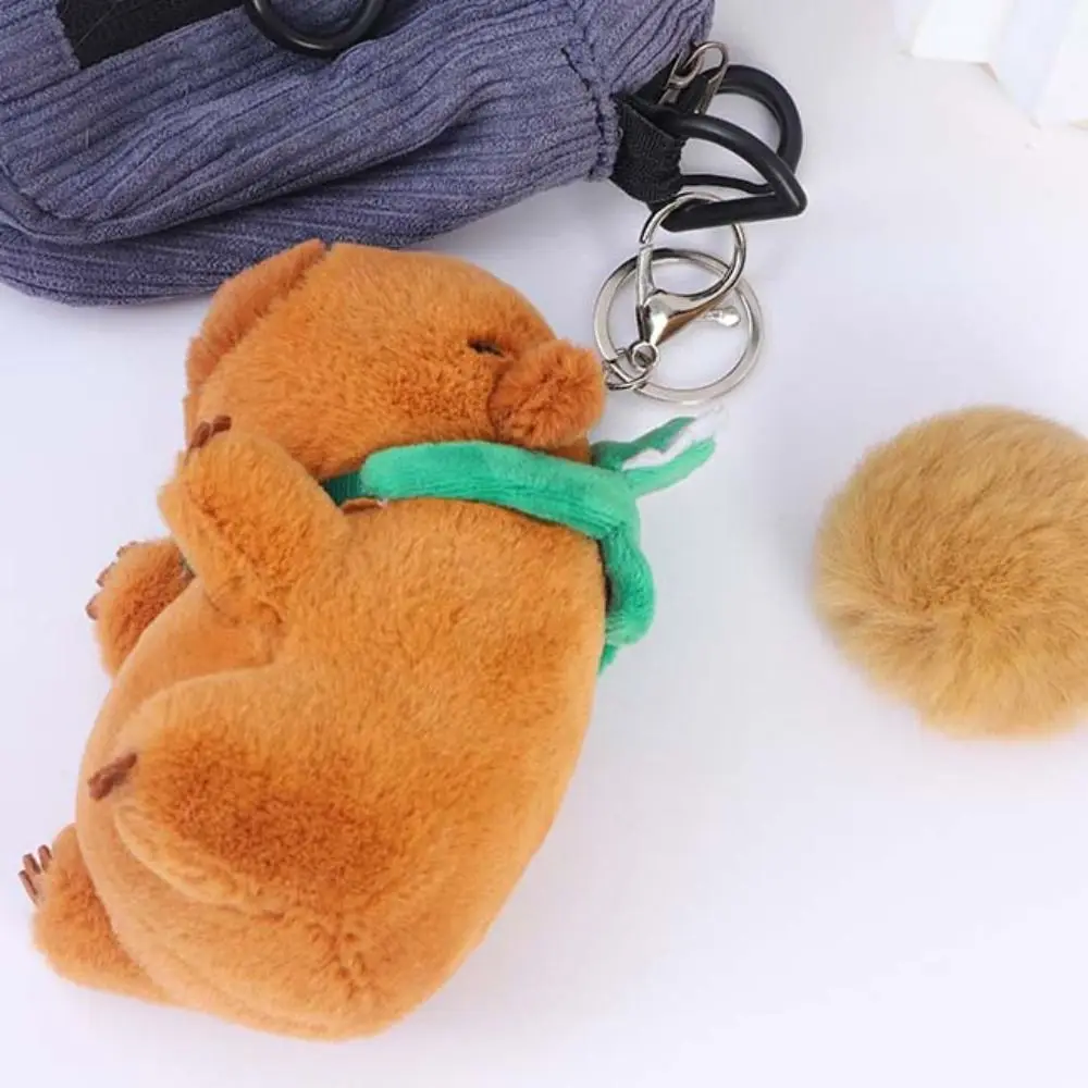 PP Cotton Capybara Plush Keychain Plush Capybara Anime Capibara Pendant Stuffed Funny Capybara Plush Keyring Kid Girl Boy