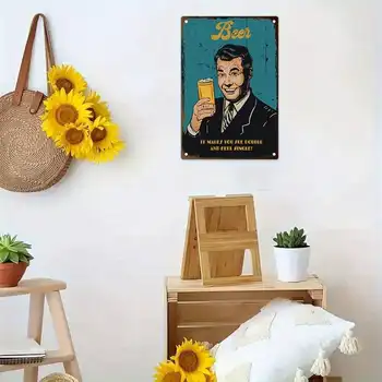 1個復古啤酒鐵皮招牌“它讓你搖擺起舞,感覺活力四射”,趣味牆飾,適用於家庭酒吧和廚房,8x12英寸/20x30厘米 10 最佳銷售 啤酒招牌 - №5