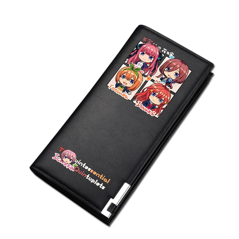 The Quintessential Quintuplets Cosplay Unisex Long Purse Nakano Miku Pu Leather Short Wallet Cartoon ID Card Holder Change bags