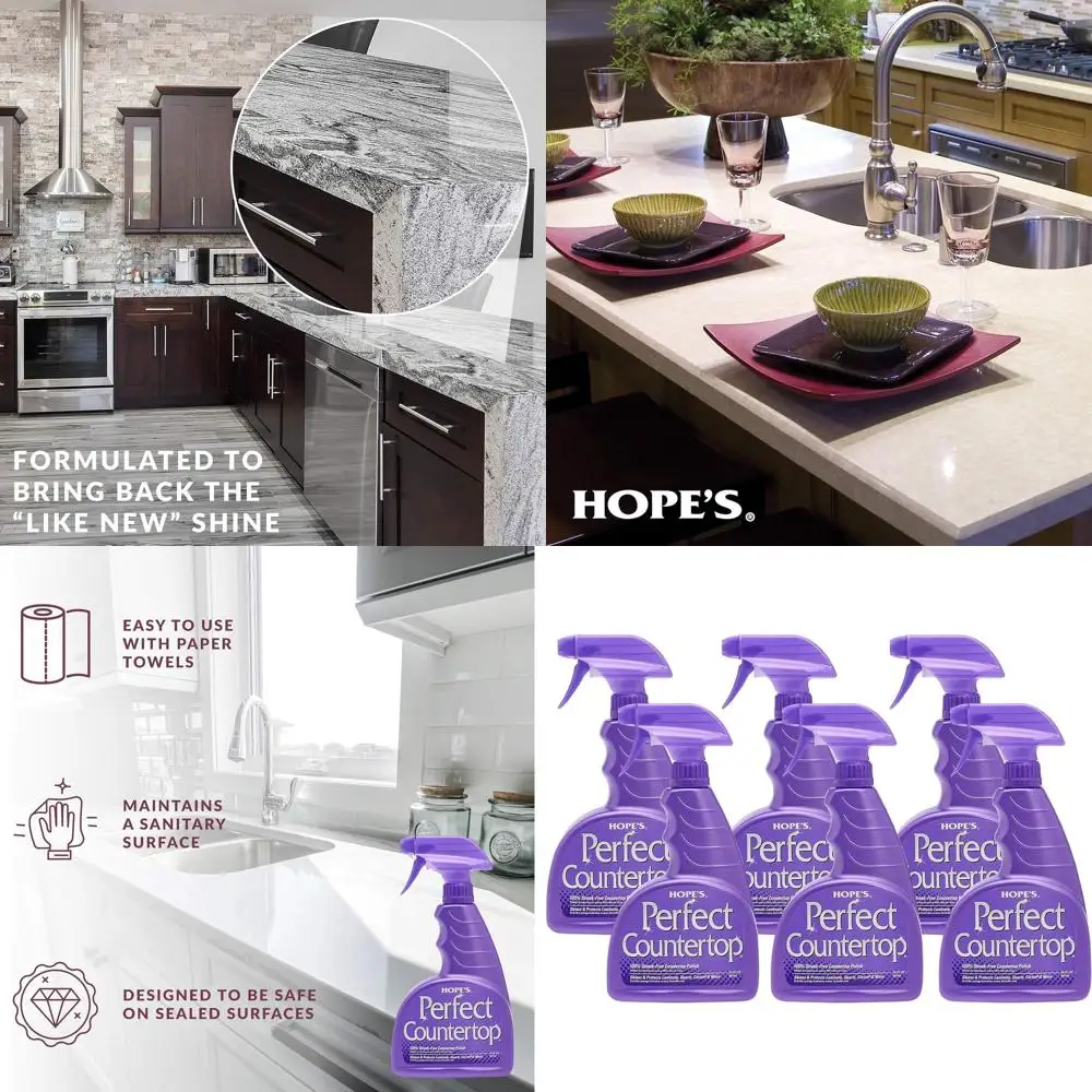 

Multi-Surface Streak-Free Cleaner & Polish, 22 oz, Safe for Stone, Laminate, Corian, Granite, Quartz, Marble, 6-Pack