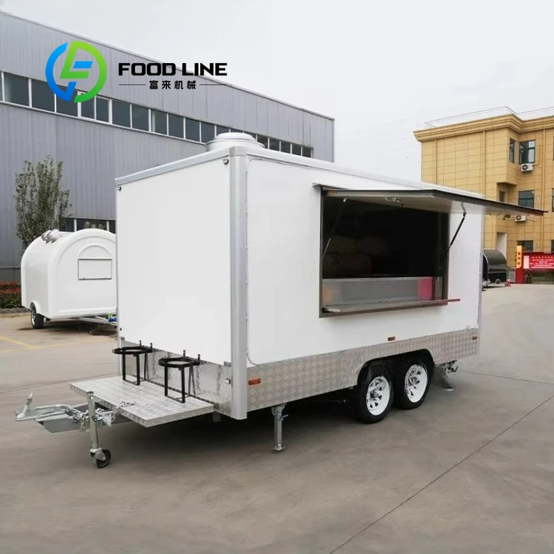 

Commercial Fully Equipped Food Truck Trailer White Doner Kebab Bakery Pizza Coffee BBQ Mobile Bar Restaurant Van Customized