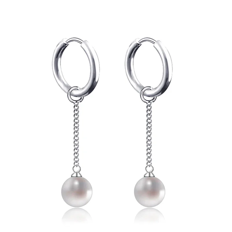 New Punk Stainless Steel Chain Hoop Earrings For Women Men 2023 Trendy Goth Pop Hip Hop Pendants Ear Jewelry Accessories Earring